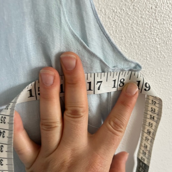 Bryn Walker Baby Blue Linen Maxi Dress, size small - Picture 2 of 7